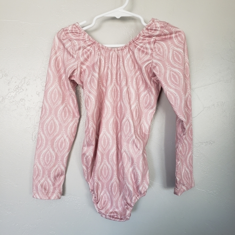 Bailey's Blossoms Toddler Girl 5T Long Sleeve Bodysuit Light Pink White Pattern